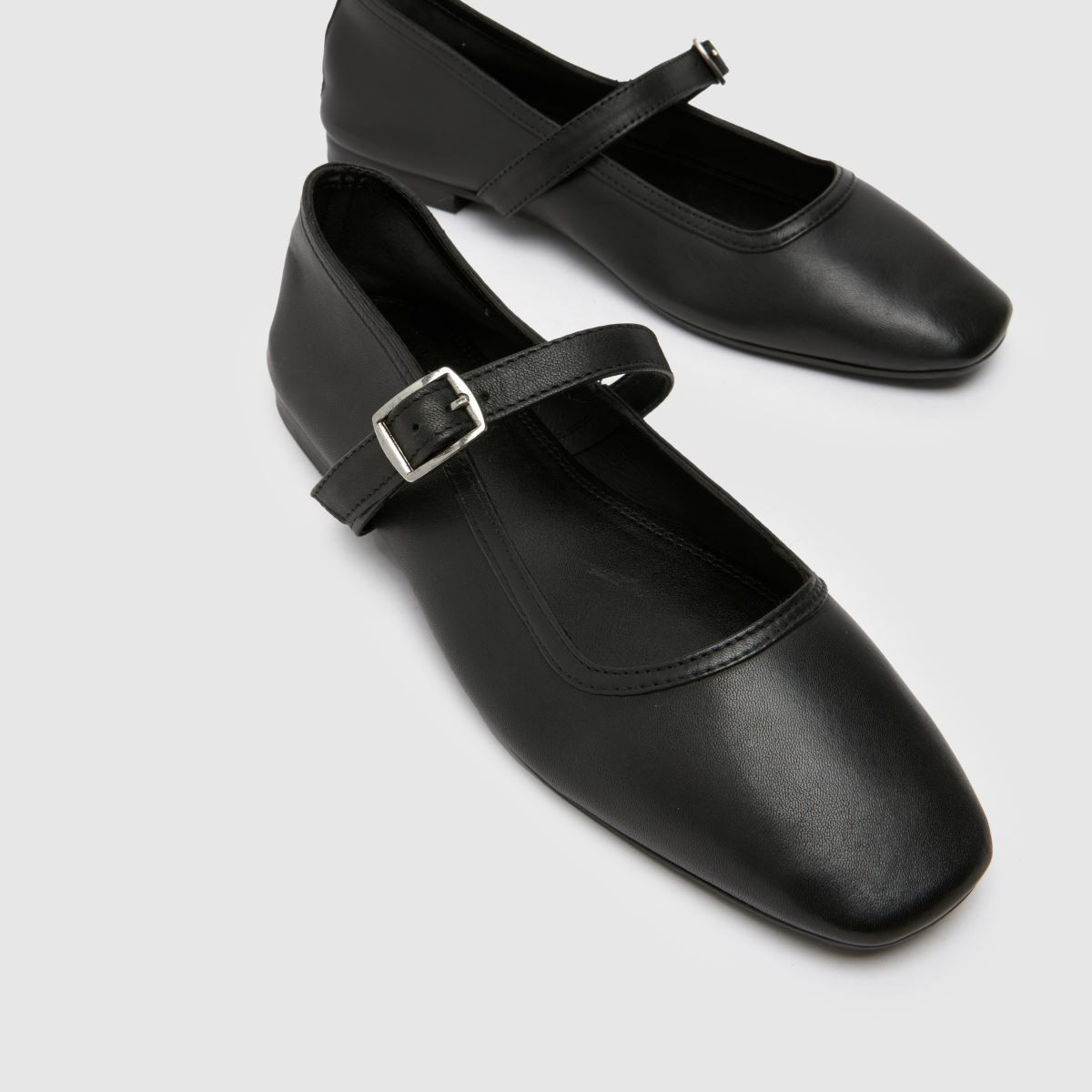 Womens Black schuh Lille Leather Ballerina Flat Shoes | schuh | Schuh