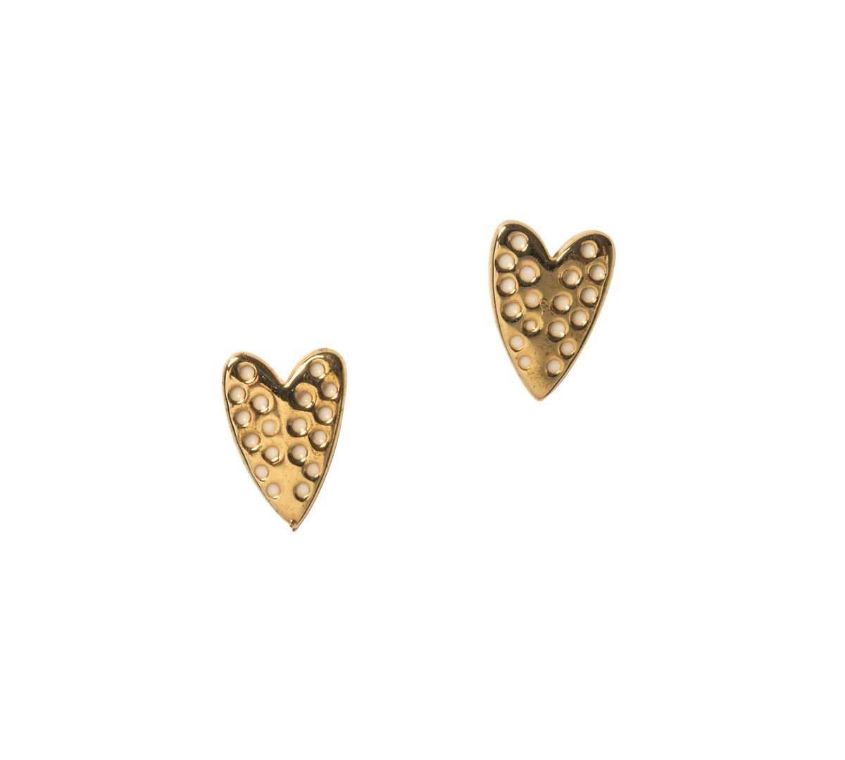 Love on Top Heart Stud Earrings | Goldbug Collection