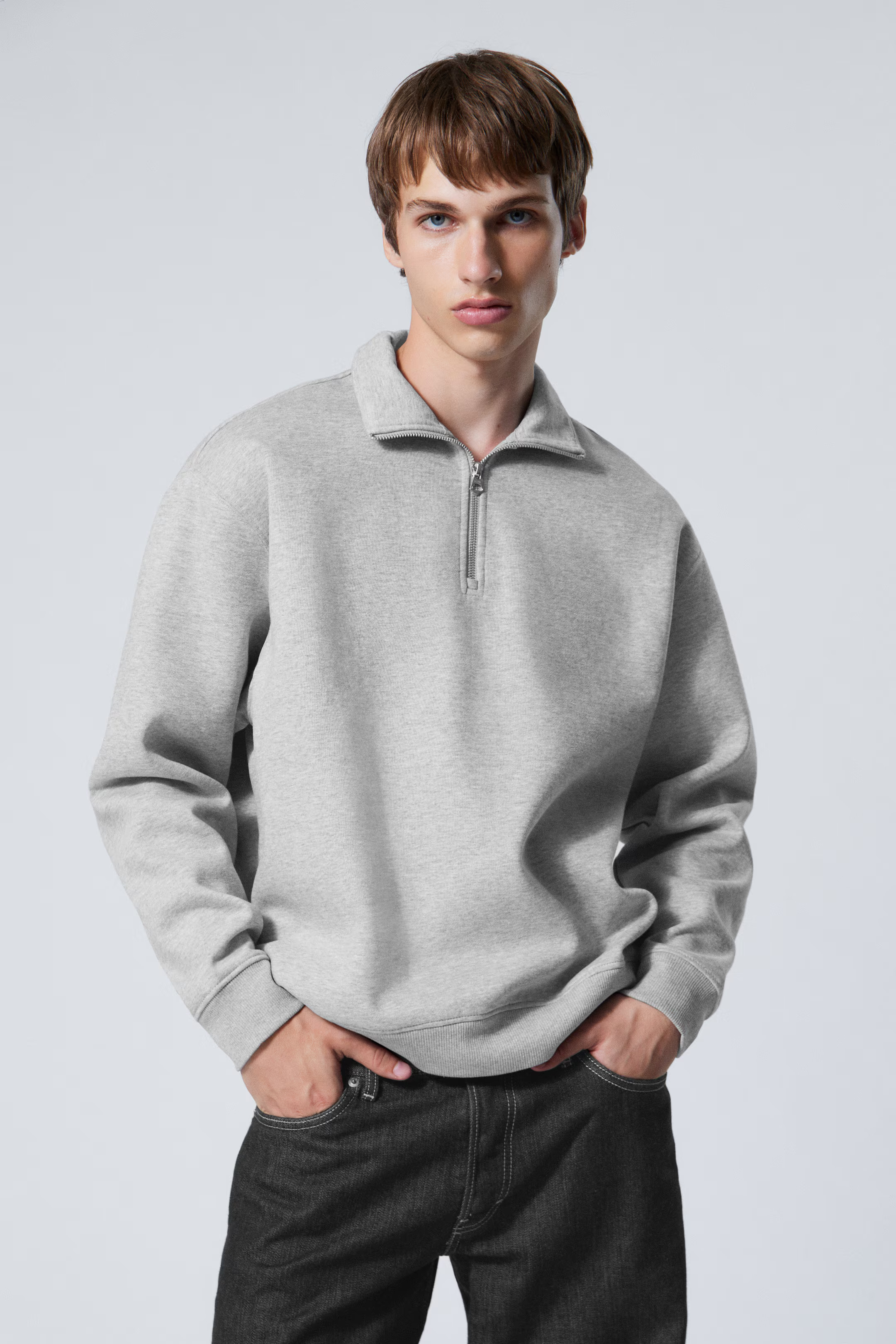 Relaxed Heavy Half Zip Sweater | H&M (UK, MY, IN, SG, PH, TW, HK)
