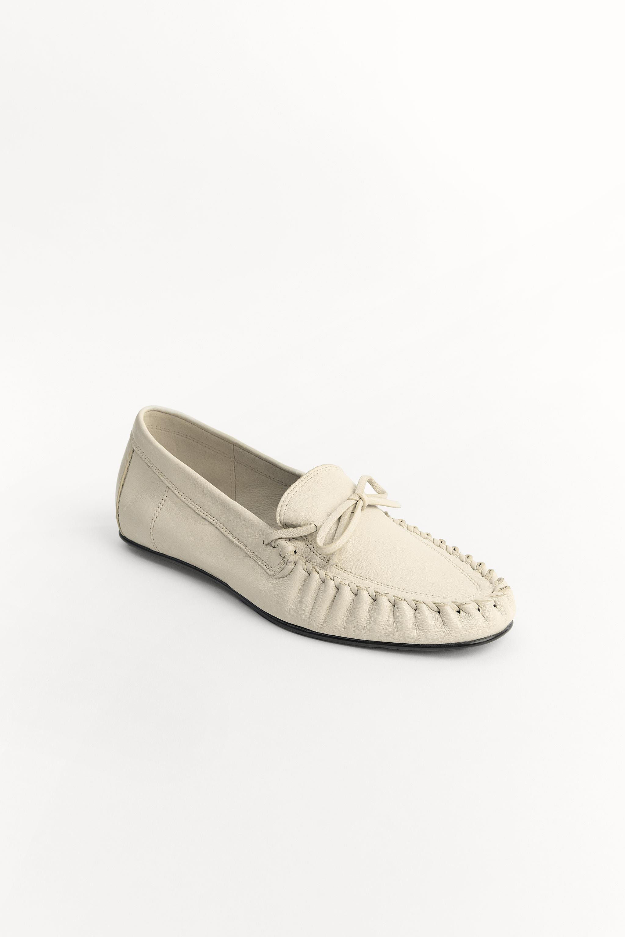 GATHERED SOFT LEATHER LOAFERS | Zara US