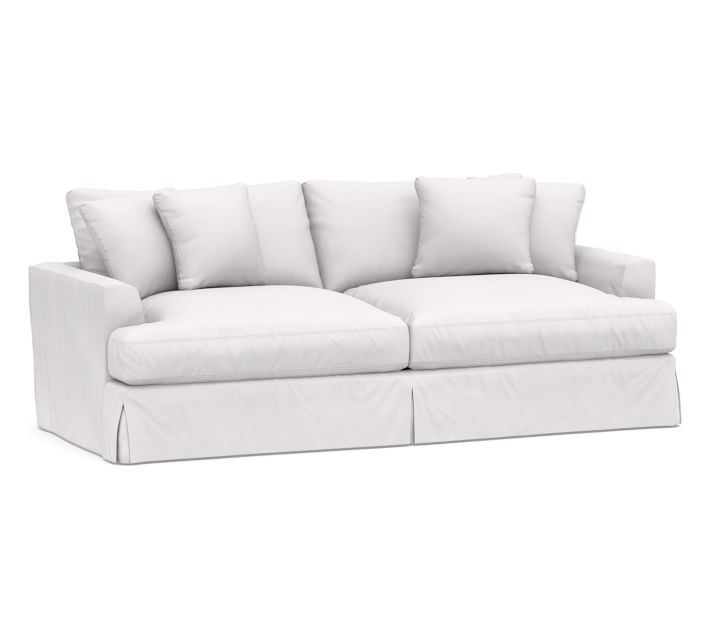 Sullivan Fin Arm Deep Seat Grand Sofa Slipcover, Twill White | Pottery Barn (US)