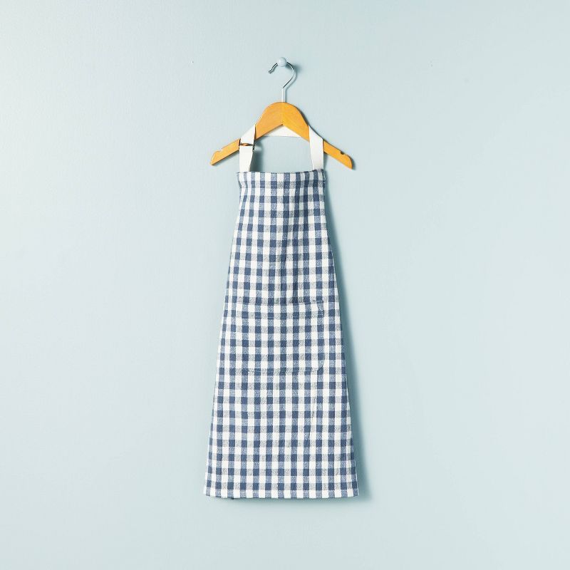 Kids' Gingham Woven Apron Blue/Cream - Hearth & Hand™ with Magnolia | Target