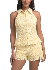 Floral Lace Halter Top | TJ Maxx