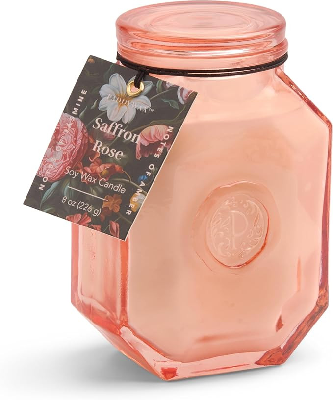 Paddywax Botanica Scented Candle with Lid in Reusable Embossed Glass Jar, Clean-Burn Soy Candle w... | Amazon (US)