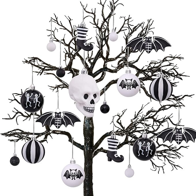 Valery Madelyn 40ct Shatterproof Halloween Ball Ornaments Scary Halloween Ghost Decorations, Hall... | Amazon (US)