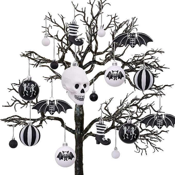 Valery Madelyn 40ct Shatterproof Halloween Ball Ornaments Scary Halloween Ghost Decorations, Hall... | Amazon (US)