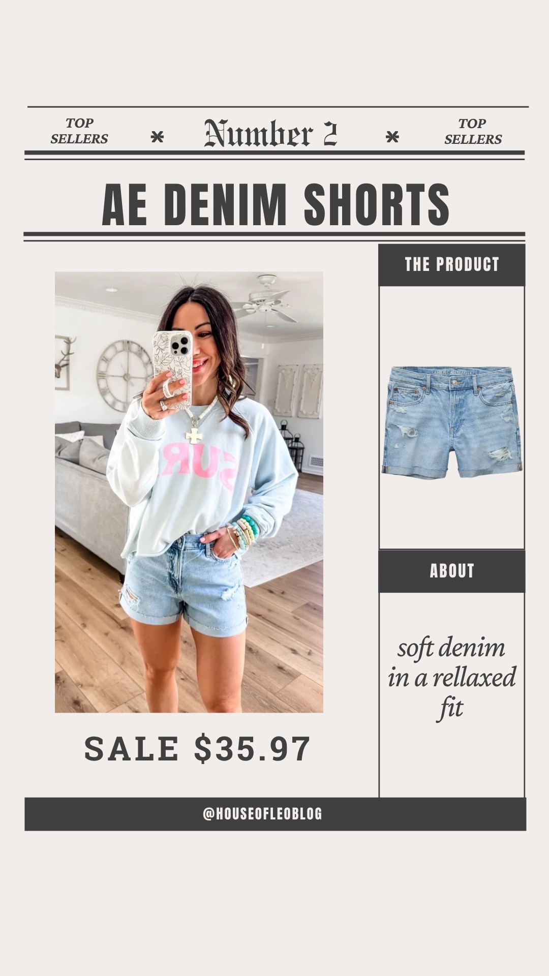 Denim shorts 2. Small sweatshirt.

#LTKSaleAlert #LTKOver40 #LTKPetite