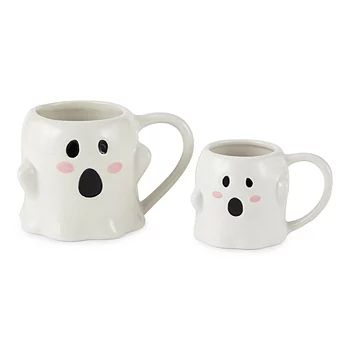 new!Hope & Wonder Hey Boo Ghost Dishwasher Safe Set of 2 Coffee Mugs | JCPenney