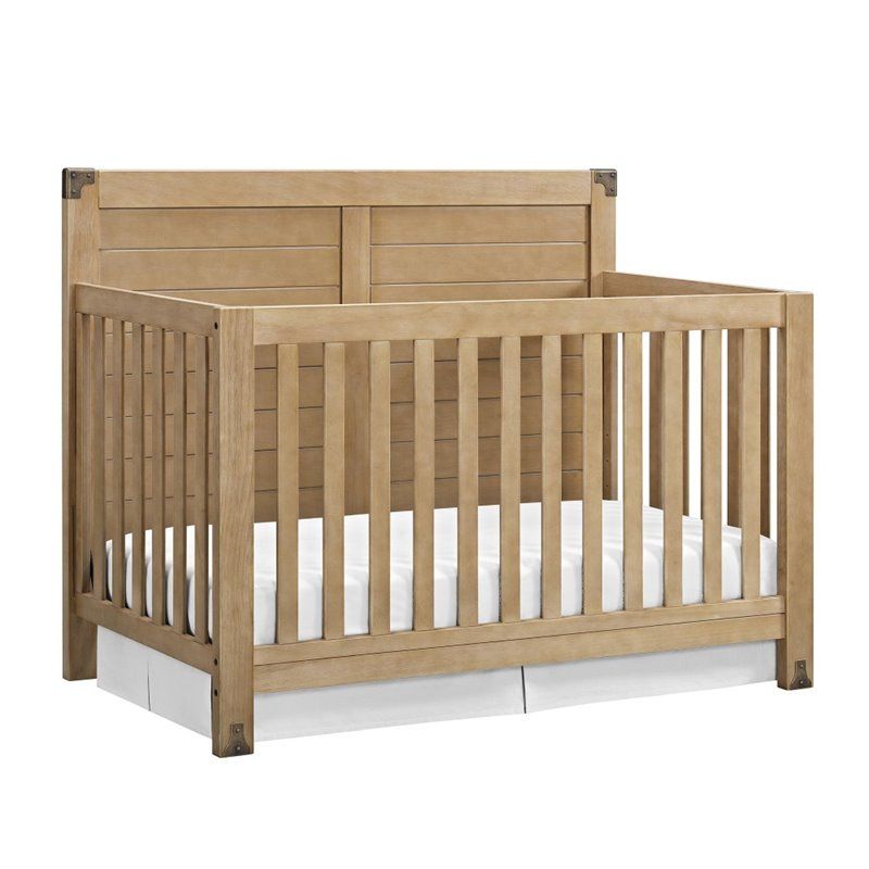 Baby Relax Ridgeline 4 in 1 Convertible Crib in Rustic Natural | Cymax Stores