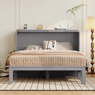 Queen Size Murphy Bed with USB Port and removable Shelves on Each Side | Wayfair North America