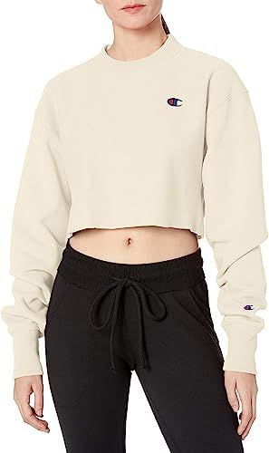 Champion LIFE Women's Reverse Weave Cropped Cut Off Crew | Amazon (US)