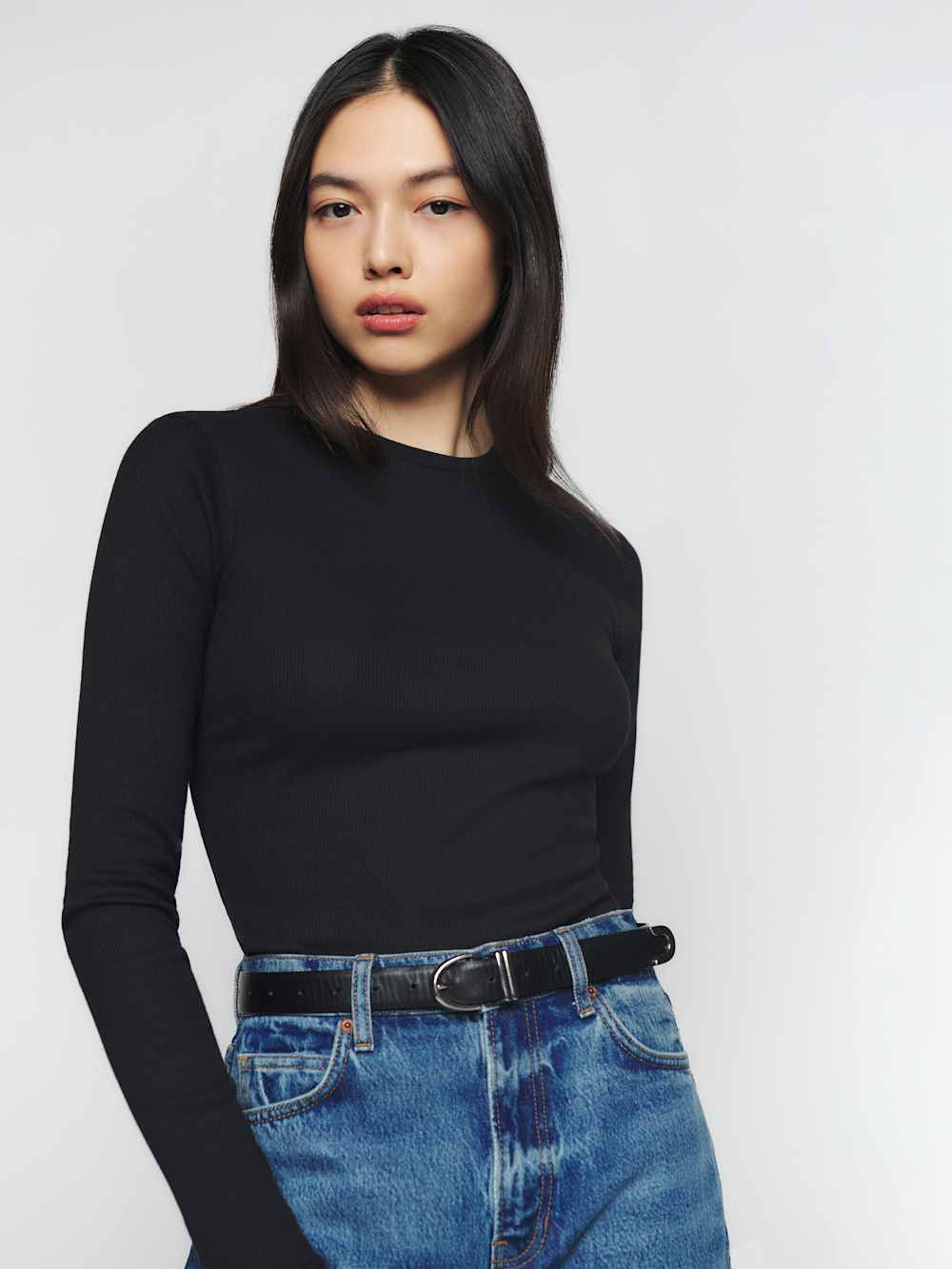 Davy Long Sleeve Crewneck Tee | Reformation (Global)