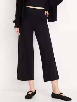 High-Waisted Wide-Leg Crop Leggings | Old Navy (US)