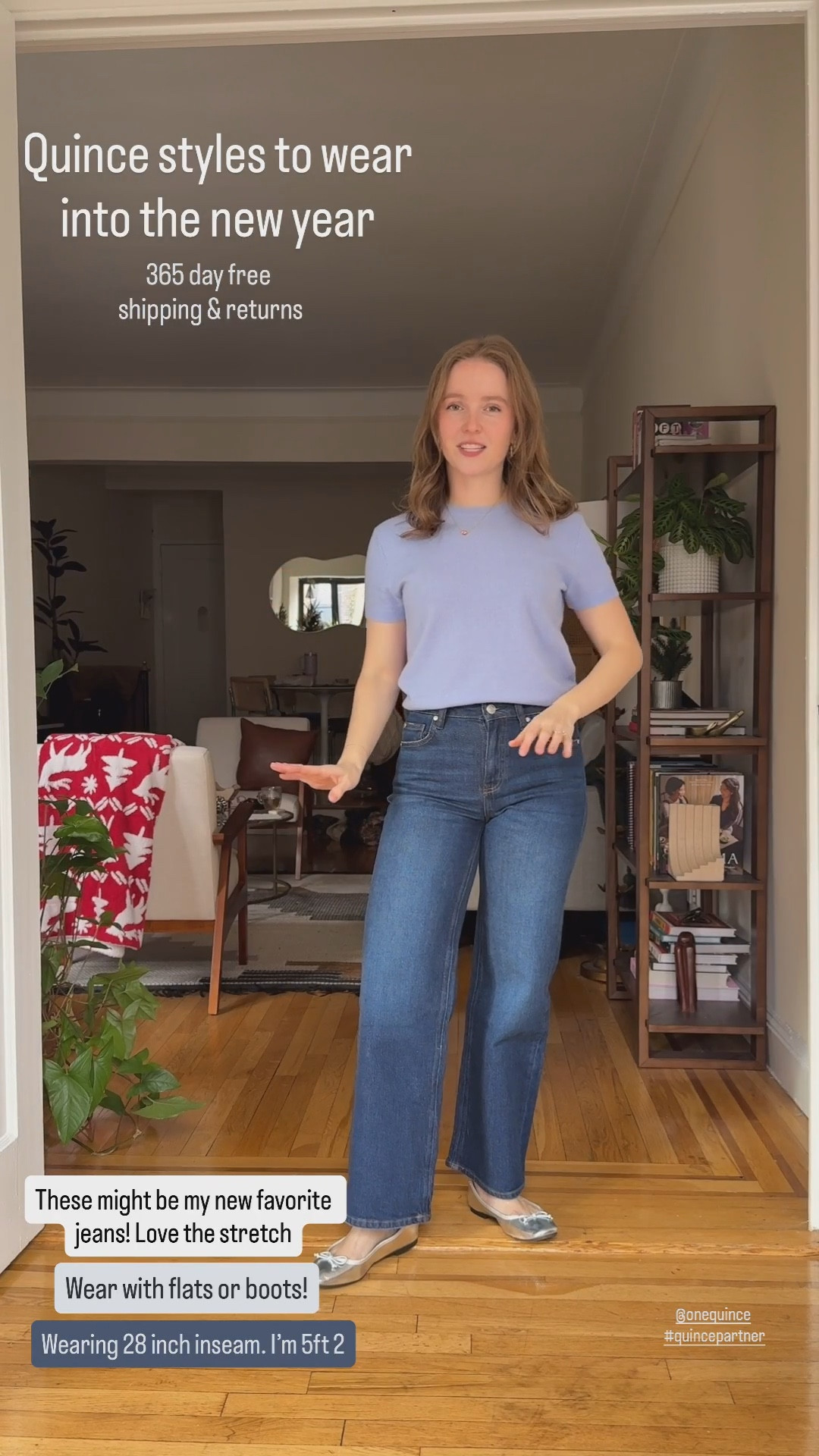 Comfy styles from
@onequince to wear into the new year! Free shipping & returns 365 days. Small cashmere tee (sized up 1)
28 inseam, size 25 Bella stretch jeans (I’m 5ft 2 118 lbs) #quincepartner

#LTKFindsUnder100