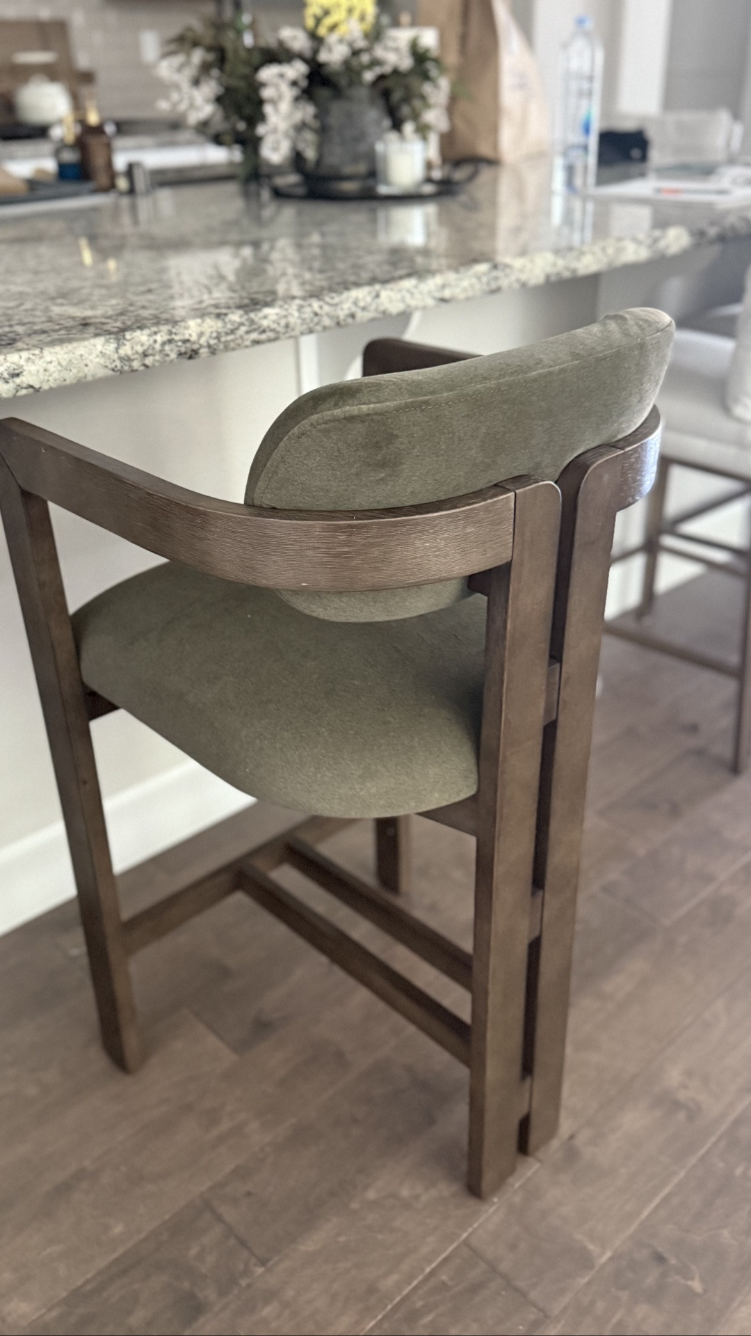 Arhaus dupe | designer look for less | velvet and wood counter stool

#LTKHome