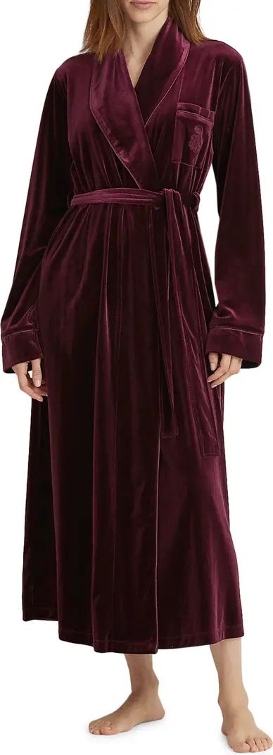 Lauren Ralph Lauren Shawl Collar Long Velvet Robe | Nordstrom | Nordstrom