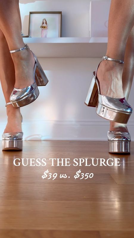 splurge is on the left. Silver metallic platform heel.
use code Emerson 20 
wearing a size 7


#LTKwedding #LTKMostLoved #LTKshoecrush