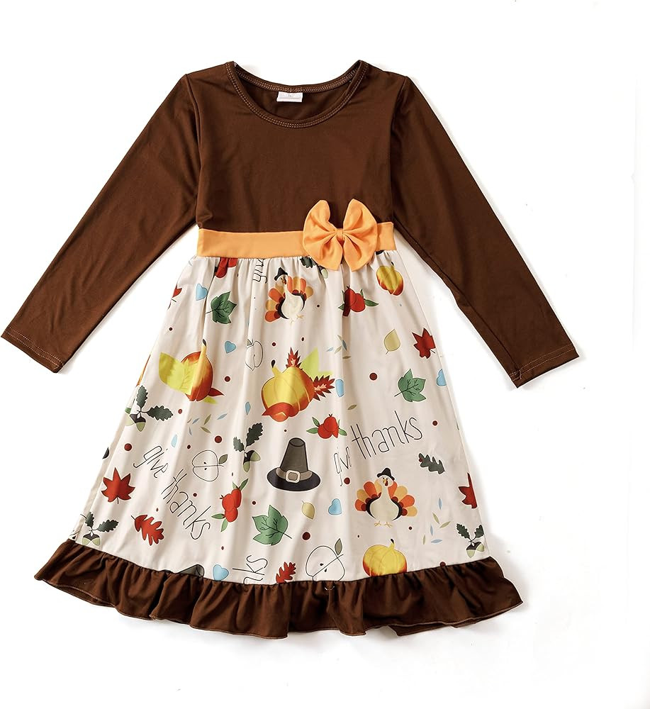 Halloween Kids Toddler Girls Pumpkin Dress Twirl Dresses Flutter Sleeve Dress | Amazon (US)