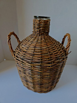 Vintage French Demijohn, Car Boy Encased In Dark Brown Wicker 13.25 Tall | eBay US