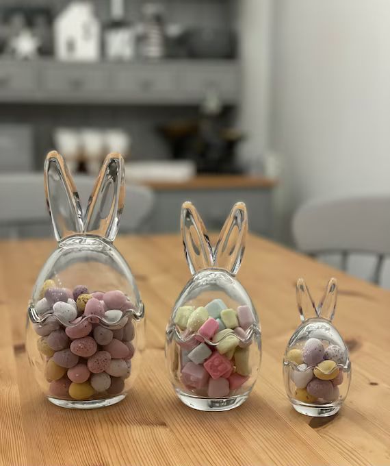 Medium Easter Bunny Glass Jar / Bunny Ears Jar / Easter / | Etsy | Etsy (US)