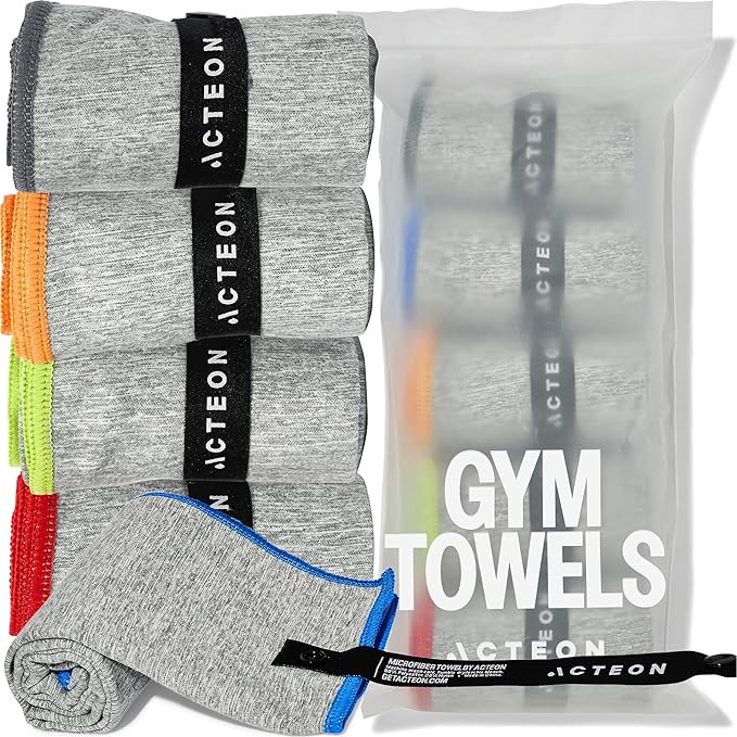 Acteon Microfiber Quick Dry Gym Towel, Silver ION Odor-Free Absorbent Fiber, Fast Drying, Men & W... | Amazon (US)