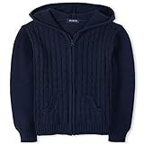 The Children's Place,Girls,Uniform Cable Knit Zip Up Cardigan,Tidal,XLarge (14) | Amazon (US)