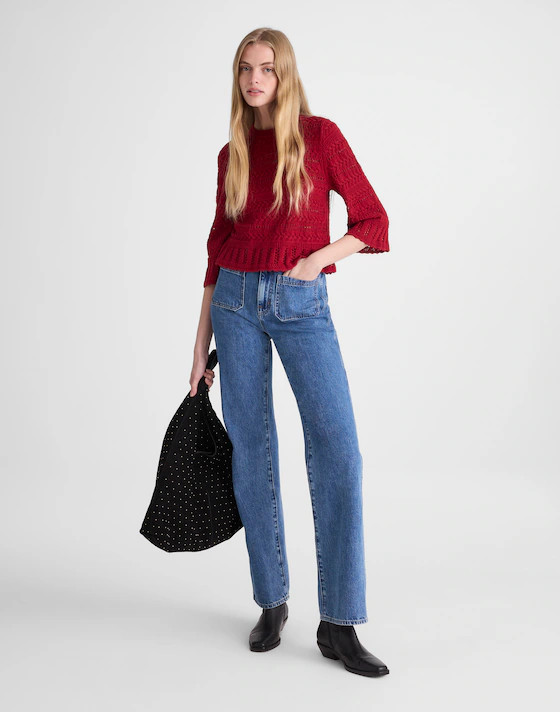 Scalloped-Trim Sweater Tee | Madewell