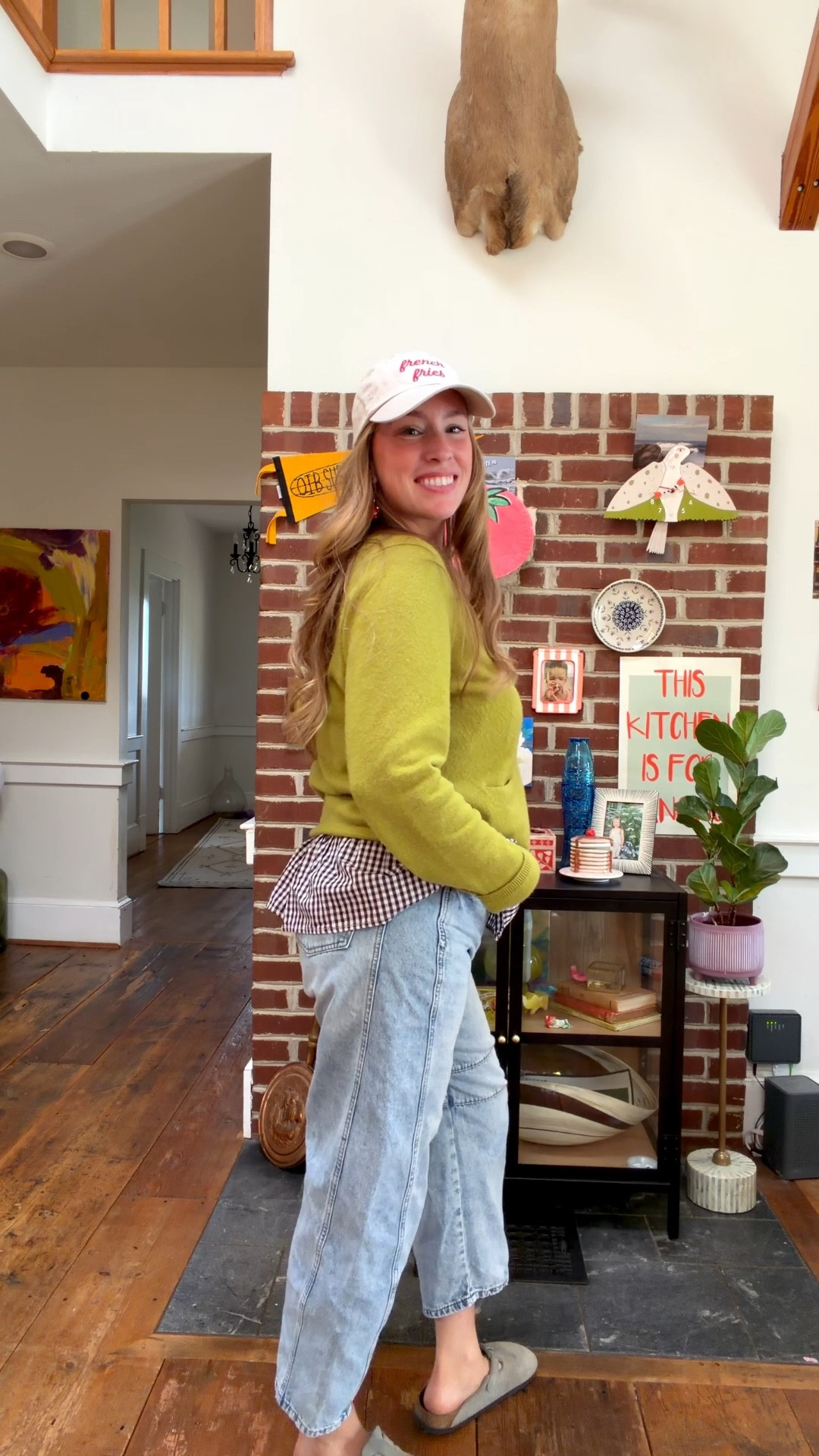 Spring fit! 
Cashmere ✔️
Gingham✔️
Light denim✔️
Baseball cap✔️

#LTKSaleAlert #LTKgrwm #LTKootd