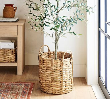 Artisan Rustic Handcrafted Tote Basket | Pottery Barn (US)