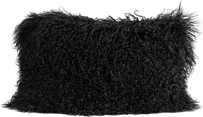 MOOX Real Mongolian Lamb Fur Tibetan Pillow Cover Sheepskin Wool Fur Decorative Throw Pillow case... | Amazon (US)