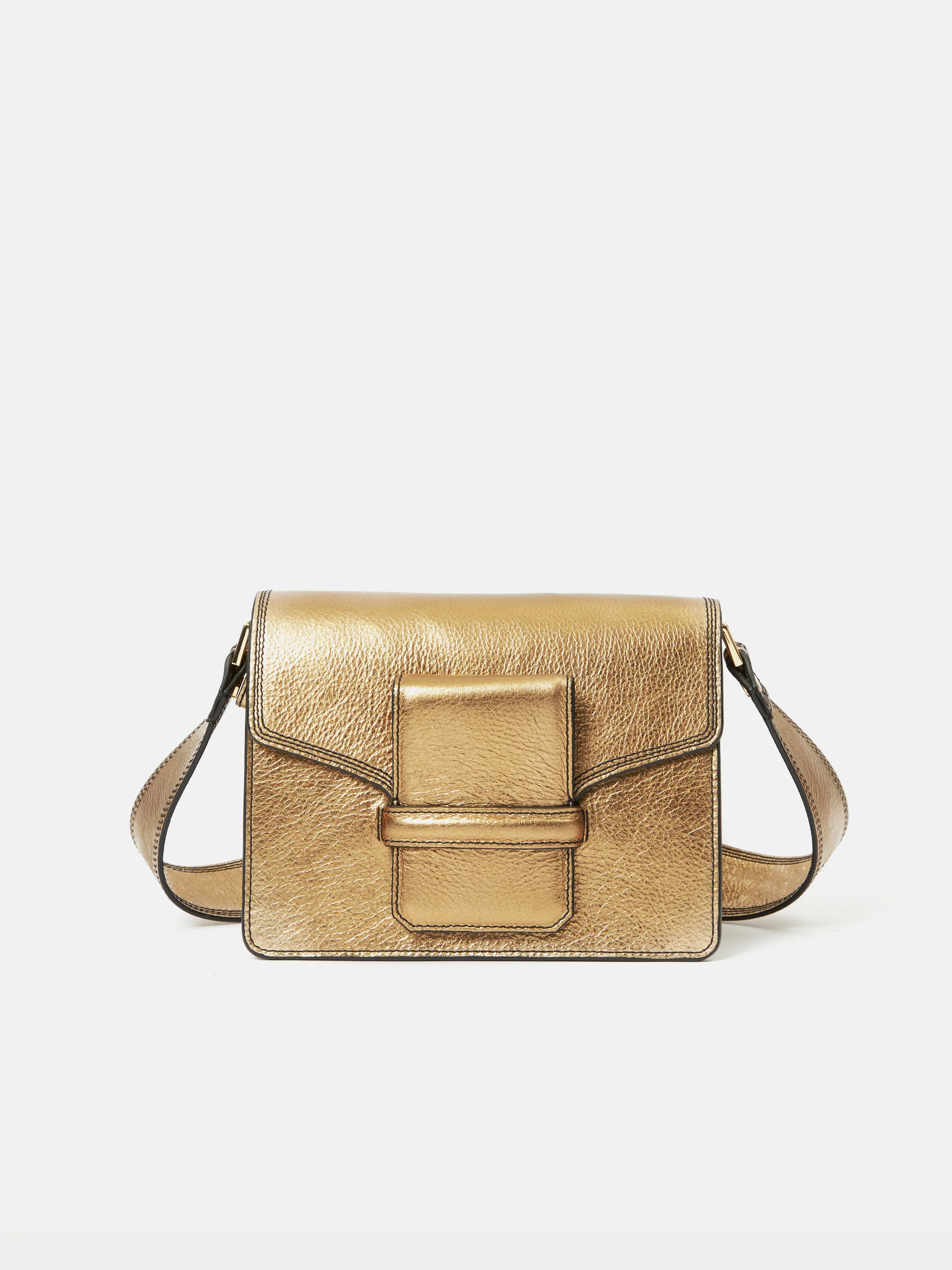 Ada Leather Crossbody Bag | Gold | Jigsaw (UK)