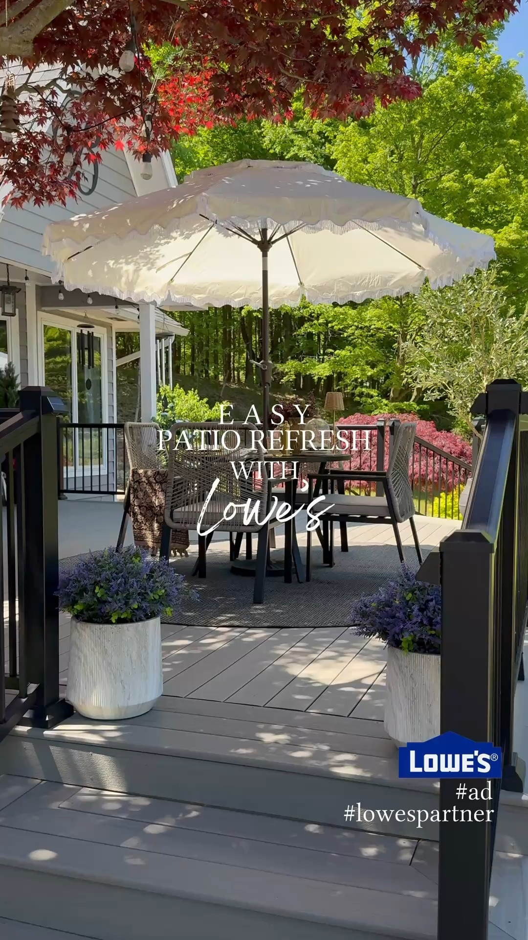 #ad Easy Patio Refresh With Lowe’s

There’s just something about summer evenings on the porch that feels extra special. A few simple updates from @Lowe's made this space feel warmer, more inviting, and like our own little outdoor retreat to slow down and enjoy all season long.

@loweshomeimprovement #lowespartner #patiofurniture #outdoorliving #patiodecor outdoor living | porch inspiration | cozy patio | summer porch | patio season | outdoor entertaining | backyard inspiration | neutral decor | designer inspired | outdoor styling | cozy outdoor space | patio refresh | outdoor decor ideas | covered porch ideas | warm neutral decor | summer home inspiration | inviting outdoor space | elegant patio | porch styling | outdoor hosting | timeless outdoor decor | relaxed home style | cozy evenings | outdoor retreat | patio inspiration

#LTKHome #LTKSaleAlert #LTKSeasonal