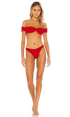 Hunza G Brigette Bikini Set in Red from Revolve.com | Revolve Clothing (Global)