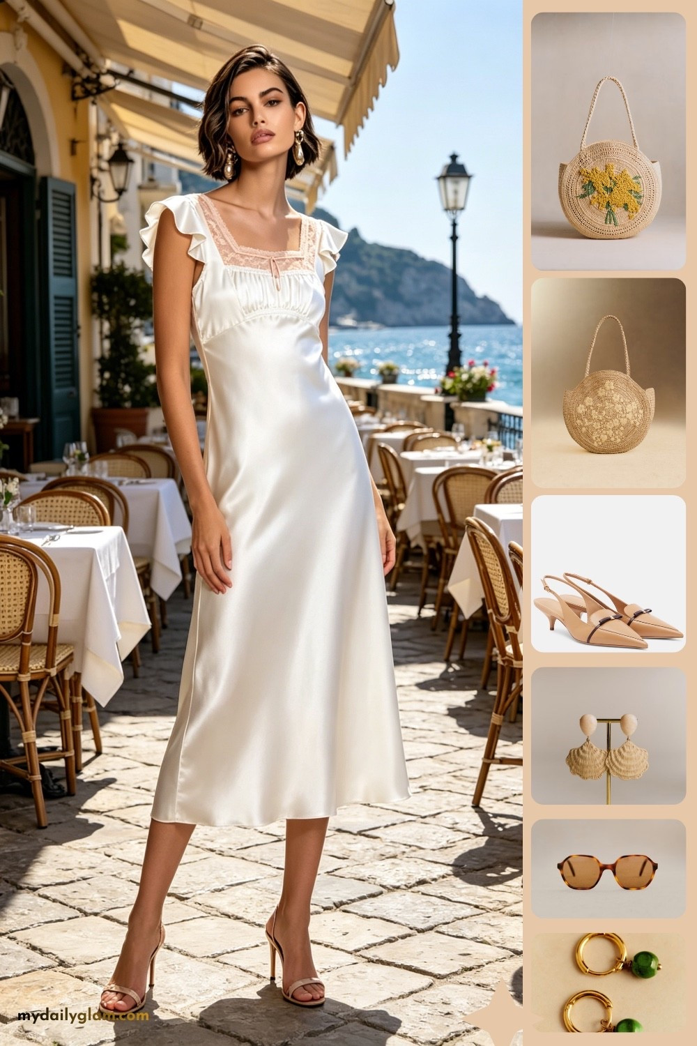 This lace-trimmed white satin midi dress is pure Riviera elegance for effortless summer days.
Styled with warm neutrals and woven details for that timeless, quiet luxury vibe.

White Satin Midi Dress | Coastal Chic | Quiet Luxury
#CoastalChic #QuietLuxury #SatinDress

#LTKootd #LTKOver40
