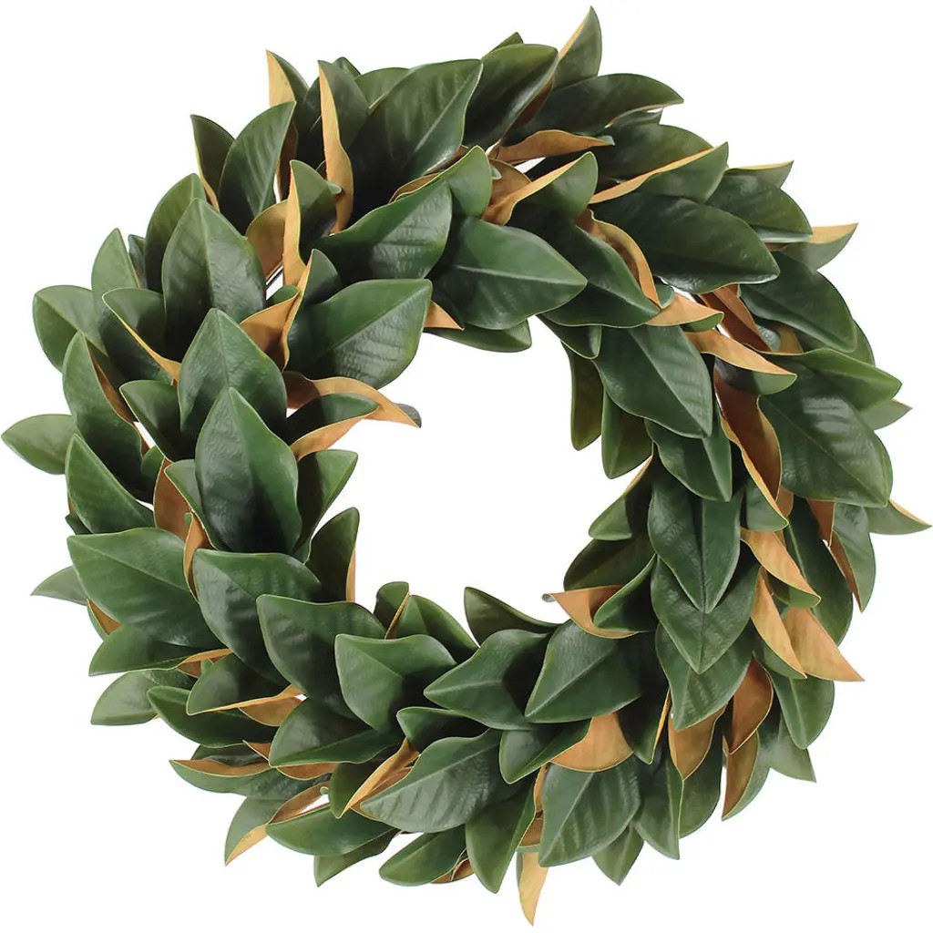 CG Hunter 30" Faux Green Magnolia Leaf Wreath at Nordstrom | Nordstrom