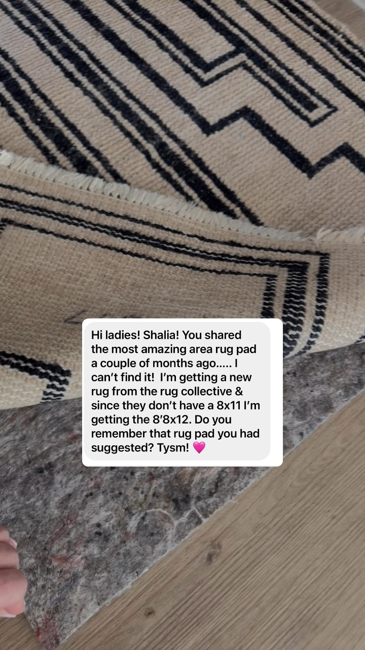 For heavier wool rugs, we don’t usually use a rug pad, but if you have a rug that’s thinner or constantly moving, this rug pad is the best we’ve found!  (The exact linked one is the absolute BEST. Others are options)

The Spoiled Home, rug pad 

#LTKhome