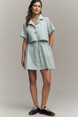Exquise Short-Sleeve Twofer Mini Dress | Anthropologie (US)