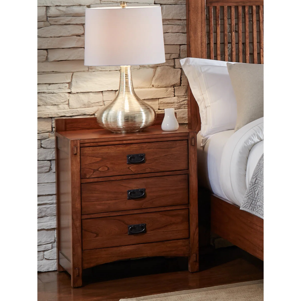 3-drawer Solid Wood Nightstand with USB Chargers | Wayfair North America