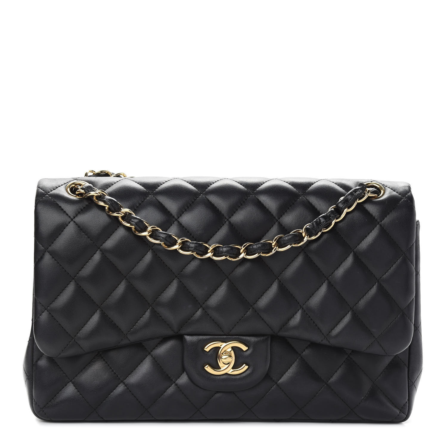 CHANEL

Lambskin Quilted Jumbo Double Flap Black | Fashionphile