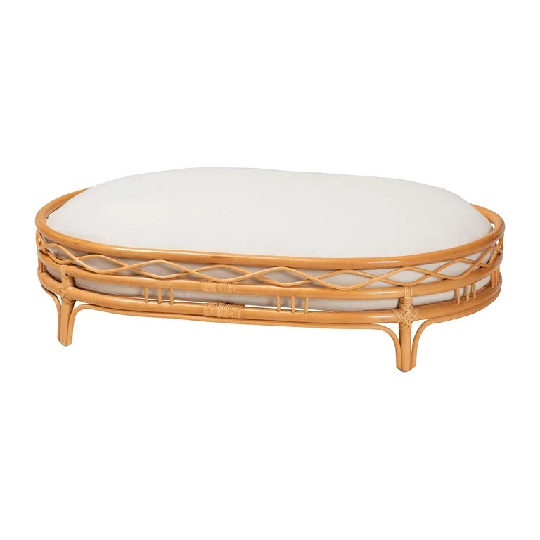 bali & pari Jovia Boho Pet Bed, Natural Rattan, Honey | Walmart (US)