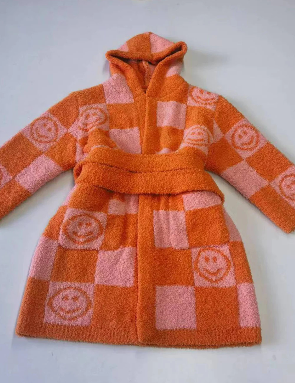TSC x Tia Booth: Checkered Smiley Children's Robe- Pre-Order 9-30 | The Styled Collection