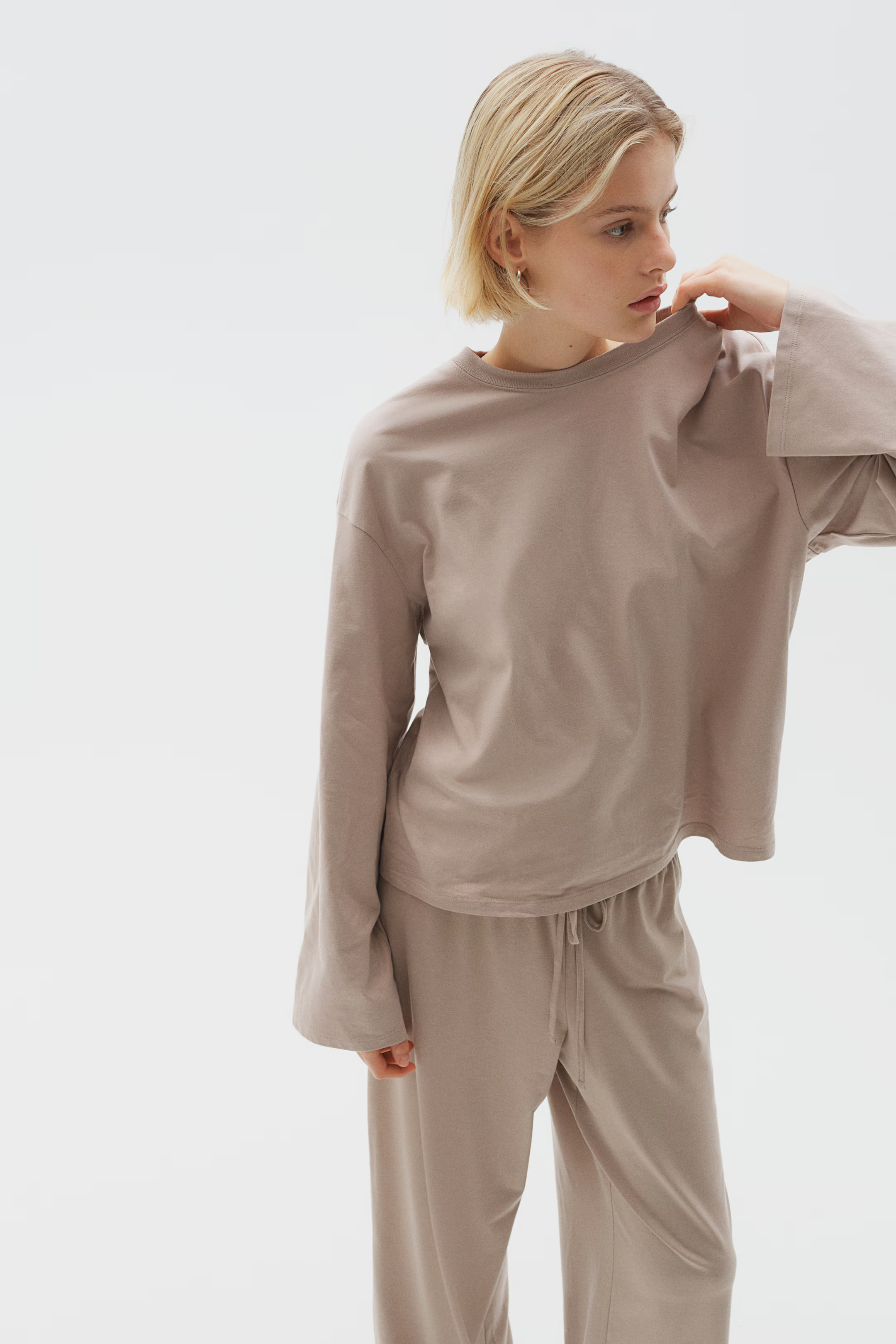 Jersey Drawstring Pants - Light taupe - Ladies | H&M US | H&M (US + CA)