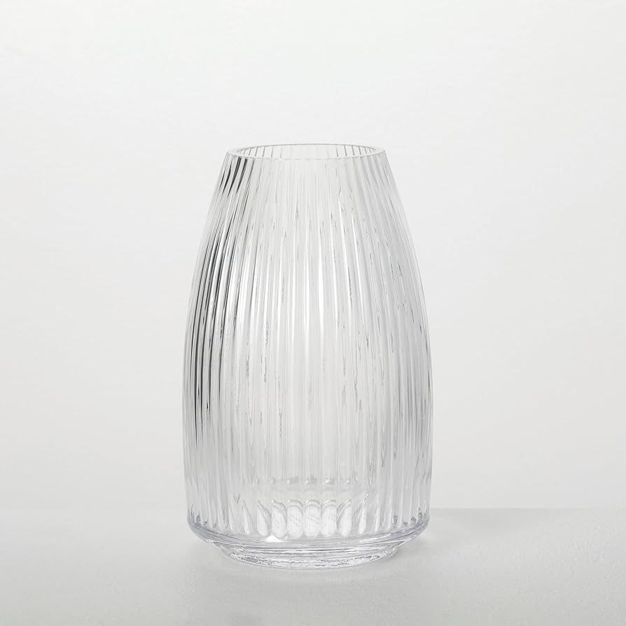 Sullivans Ribbed Glass Vase, Flower Vase for Modern Home Decor, Minimalist Vase for Shelf and Tab... | Amazon (US)