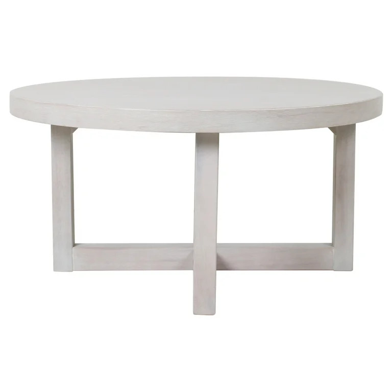 Round X Base White Wooden Coffee Table by East at Main (36" Diameter x 18" Height) | Walmart (US)