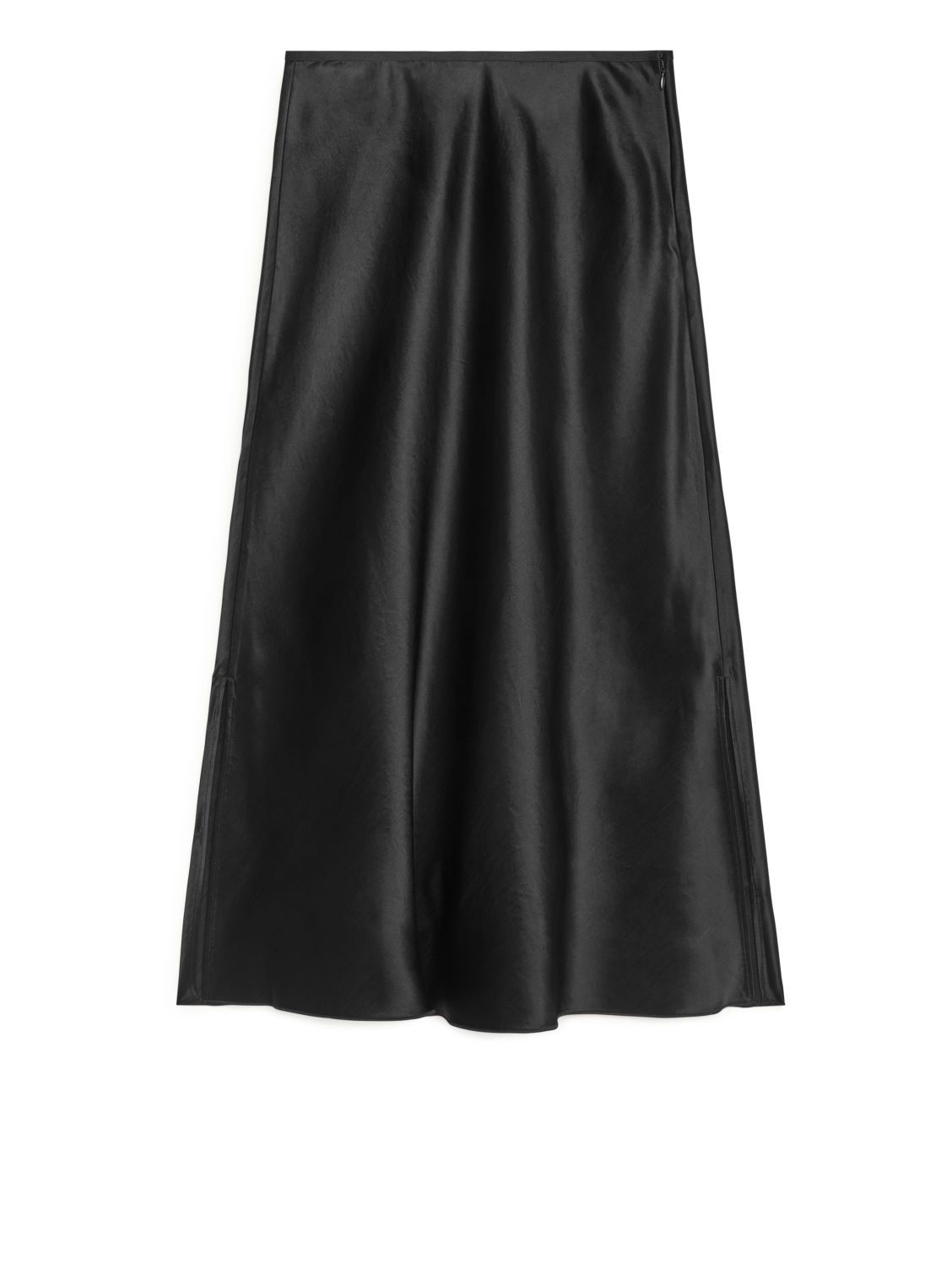 Bias-Cut Satin Skirt - Black | ARKET (US&UK)
