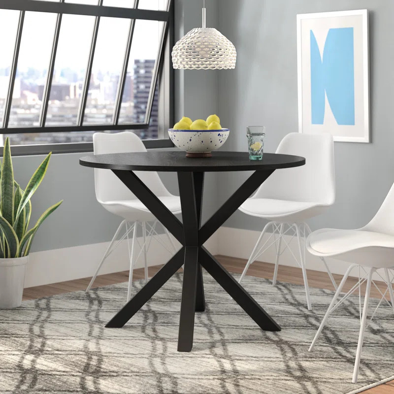 Pinellas 39.4" Black Round Dining Table | Wayfair North America