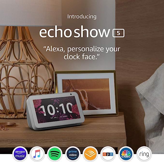 Echo Show 5 -- Smart display with Alexa – stay connected with video calling - Sandstone | Amazon (US)