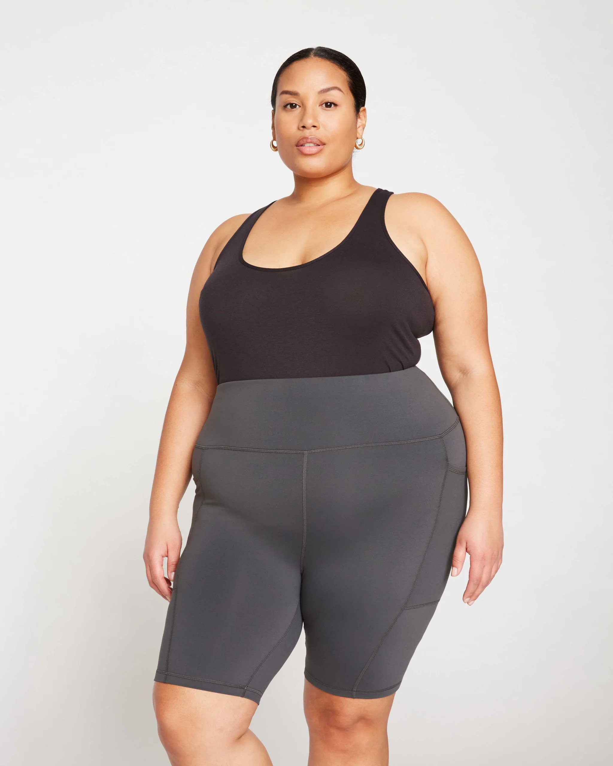 Next—to—Naked Bike Shorts - Black Sand | Universal Standard