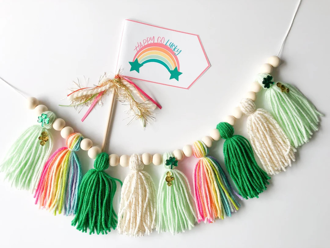 Vibrant Rainbow St. Patricks Day Tassel Garland/rainbow Pot - Etsy | Etsy (US)