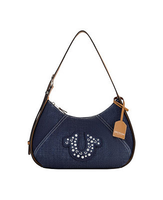 True Religon Strudded logo Denim Hobo | Macy's